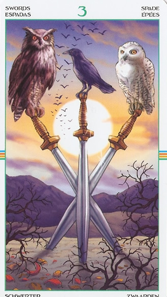 The Wheel of the Year Tarot Three of Swords