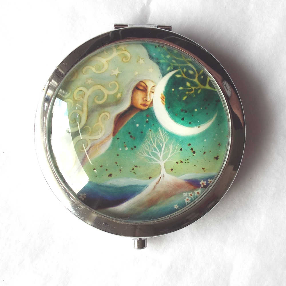 Earth and Moon Handbag Mirror