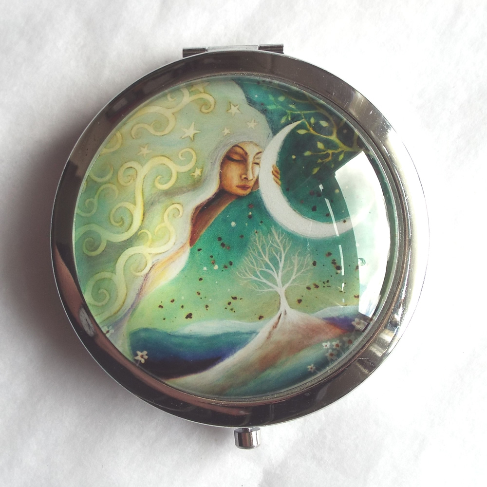 Earth and Moon Handbag Mirror