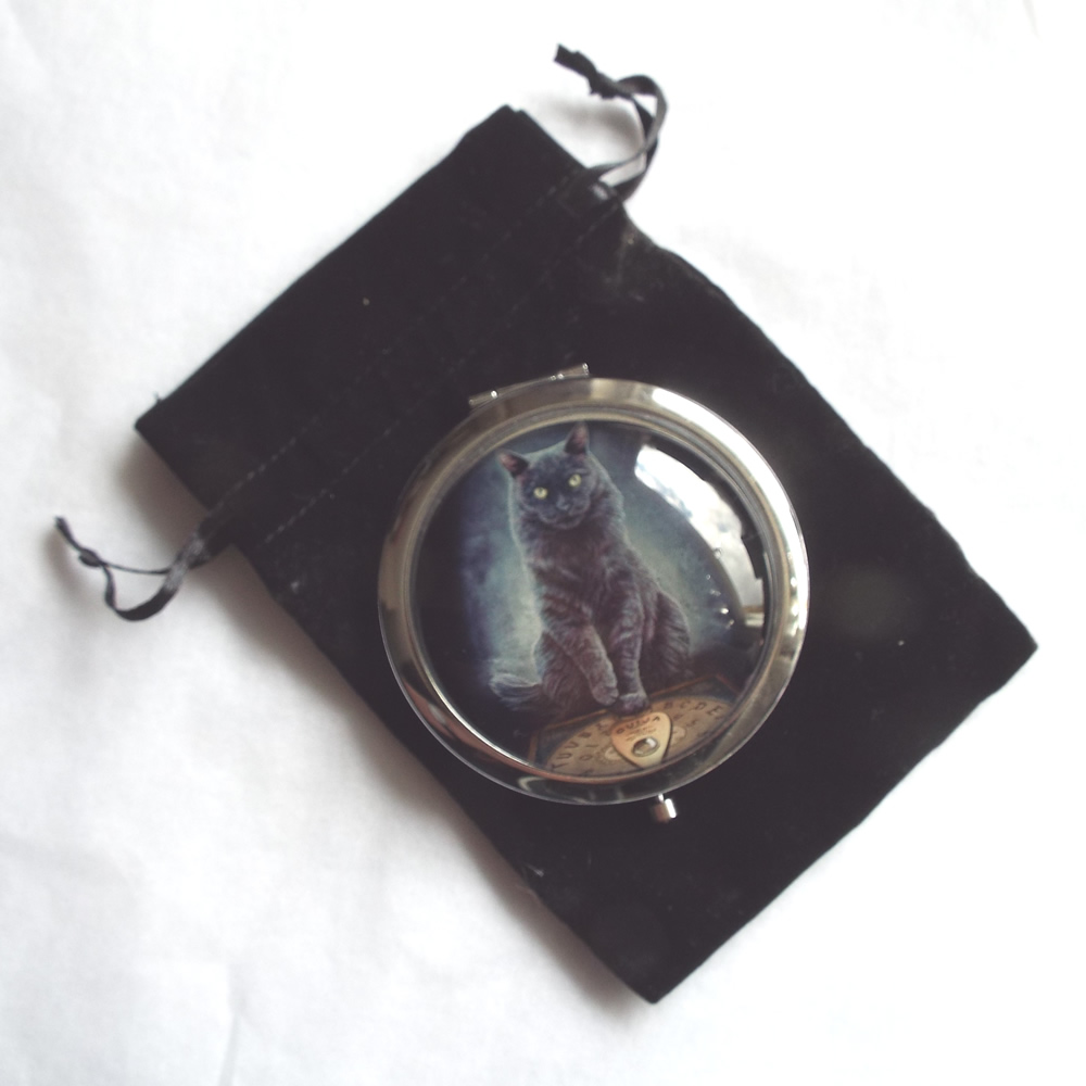 His Master's Voice Black Cat Handbag Mirror