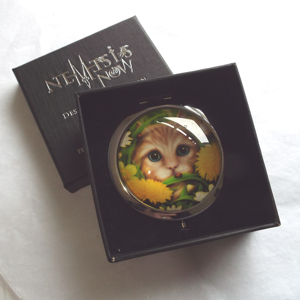 Summer Cat Handbag Mirror in box