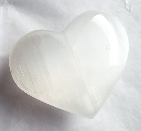 68mm Selenite Heart